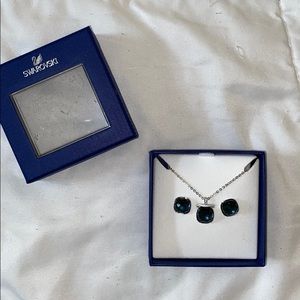 Swarovski necklace and earrings